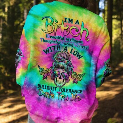 I'M A B DON'T TRY ME TIE DYE SKULL ALL OVER PRINT - TLTW0504233