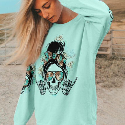 I DO WHAT I WANT MESSY BUN SKULL ALL OVER PRINT - TLTR0804234