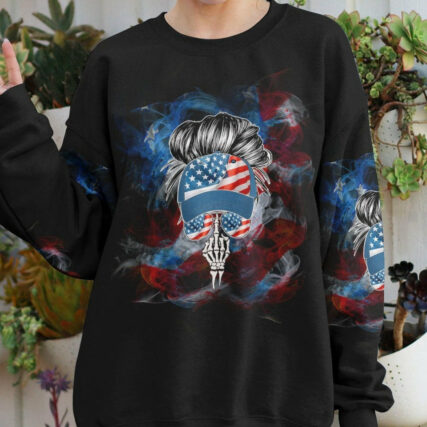 I'M THE WRONG B TO MESS WITH MESSY BUN ALL OVER PRINT - TLTW0804232