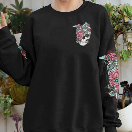 BUCKLE UP BUTTERCUP FLOWER SKULL ALL OVER PRINT - TLTR1804231
