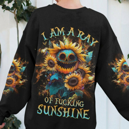 I AM A RAY OF F SUNSHINE SKULL SUNFLOWER ALL OVER PRINT - YHHG1804232