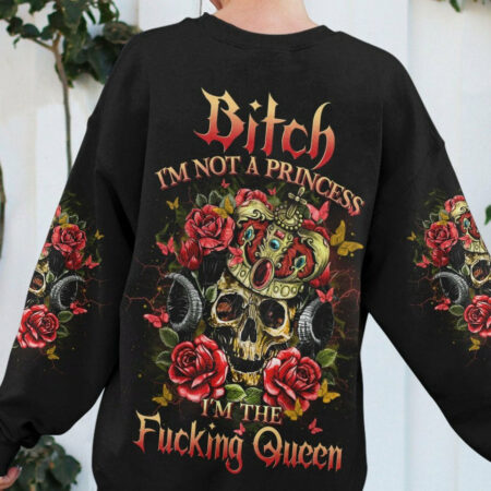 I'M THE F QUEEN DEMON ROSE SKULL ALL OVER PRINT - YHDU1904231
