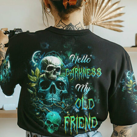 HELLO DARKNESS MY OLD FRIEND SKULL NIGHT ALL OVER PRINT - TLTR1104232