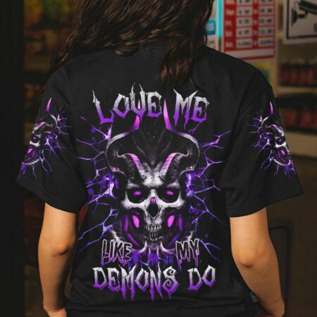 LOVE ME LIKE MY DEMONS DO SKULL ALL OVER PRINT - YHDU1403232