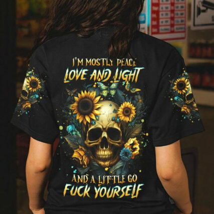 I'M MOSTLY PEACE LOVE AND LIGHT SUNFLOWER ALL OVER PRINT - YHHG1704231