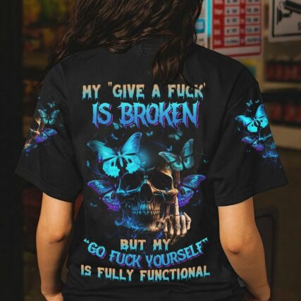 MY GIVE A F BUTTERFLY SKULL ALL OVER PRINT - TLNZ2903231