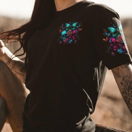 I HAVE 3 SIDES BUTTERFLY SKULL ALL OVER PRINT - TLNT2604233