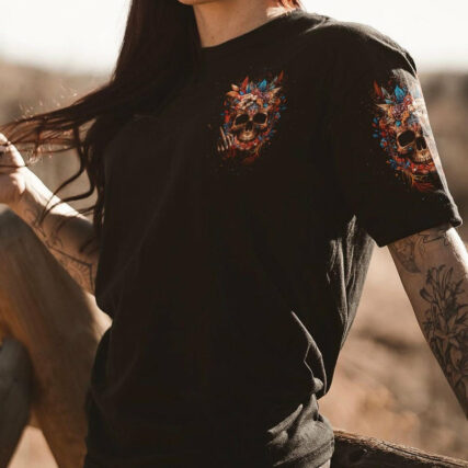 CALL ME A B ONE MORE TIME FLOWER SKULL ALL OVER PRINT - TLNT1704231