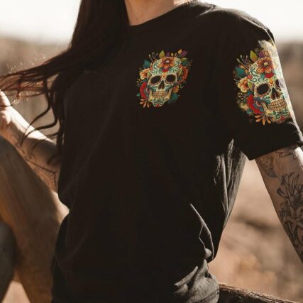 HAVE THE BALLS TO SAY IT SUGAR SKULL FLORAL ALL OVER PRINT - TLTR2504231