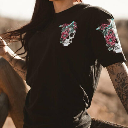BUCKLE UP BUTTERCUP FLOWER SKULL ALL OVER PRINT - TLTR1804231