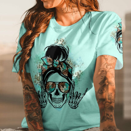 I DO WHAT I WANT MESSY BUN SKULL ALL OVER PRINT - TLTR0804234