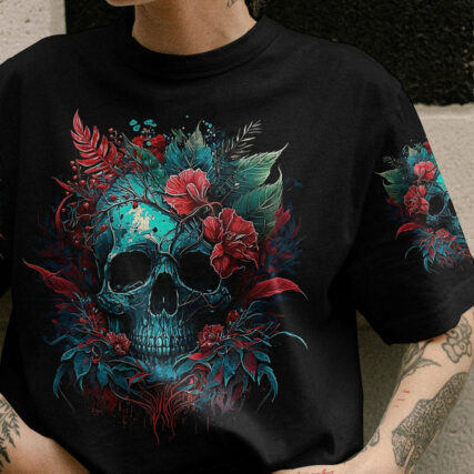 I AM A SWEET GIRL BUT IF YOU PISS ME OFF FLORAL SKULL ALL OVER PRINT - TLNT1104233