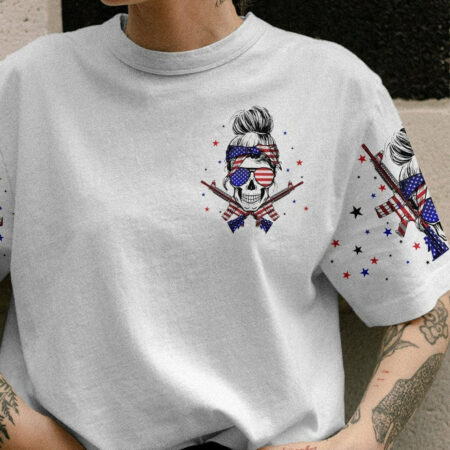 AMERICA LIVE IT LOVE IT OR GET THE HELL OUT SKULL ALL OVER PRINT - YHLN1204232