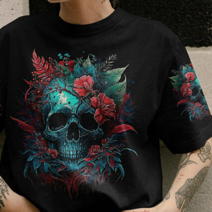 I AM A SWEET GIRL BUT IF YOU PISS ME OFF FLORAL SKULL ALL OVER PRINT - TLNT1104233