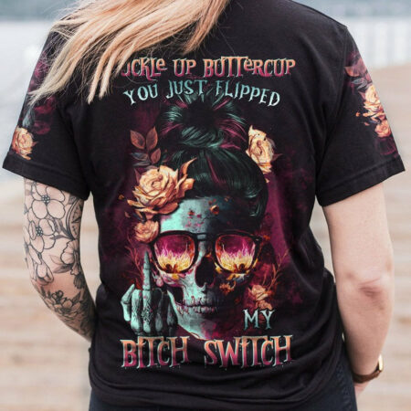 BUCKLE UP BUTTERCUP SKULL ALL OVER PRINT - TLTR1304231