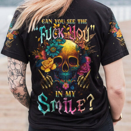 CAN YOU SEE THE F YOU FLOWER SKULL ALL OVER PRINT - TLNT1704233
