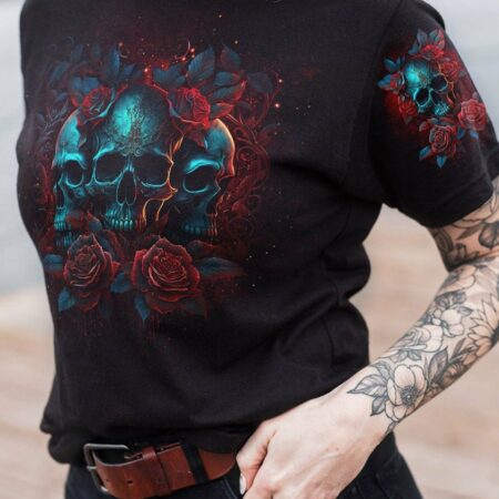 I HAVE 3 SIDES SKULL ROSES ALL OVER PRINT - TLTR2404232
