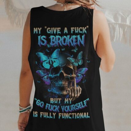 MY GIVE A F BUTTERFLY SKULL ALL OVER PRINT - TLNZ2903231