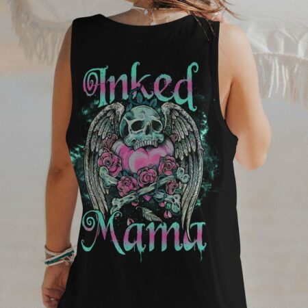 INKED MAMA SKULL WINGS ALL OVER PRINT - TLNO3003231