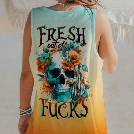 FRESH OUT OF F SKULL FLORALS ALL OVER PRINT - TLTW1104234