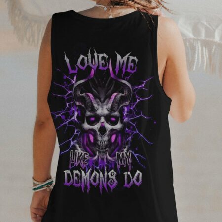 LOVE ME LIKE MY DEMONS DO SKULL ALL OVER PRINT - YHDU1403232