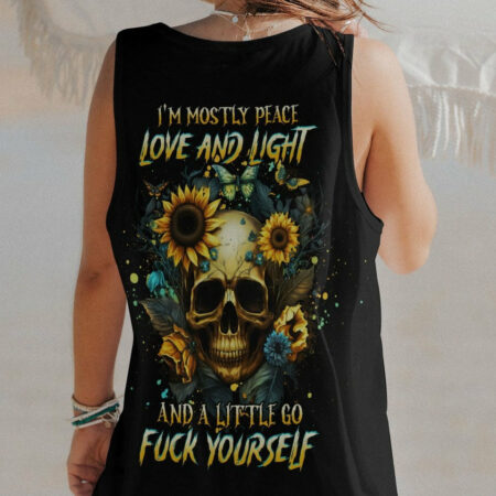I'M MOSTLY PEACE LOVE AND LIGHT SUNFLOWER ALL OVER PRINT - YHHG1704231