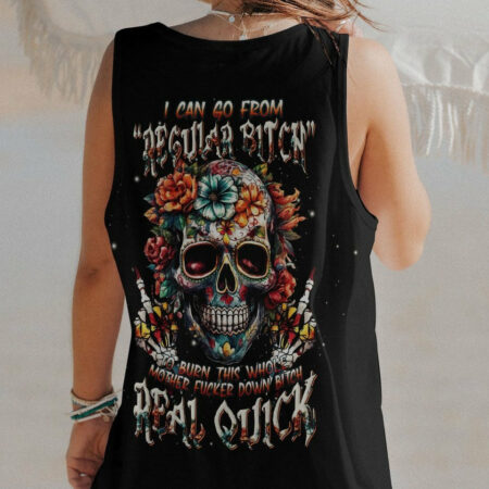 I CAN GO FROM REGULAR B SKULL FLOWER ALL OVER PRINT - TLNT1804232