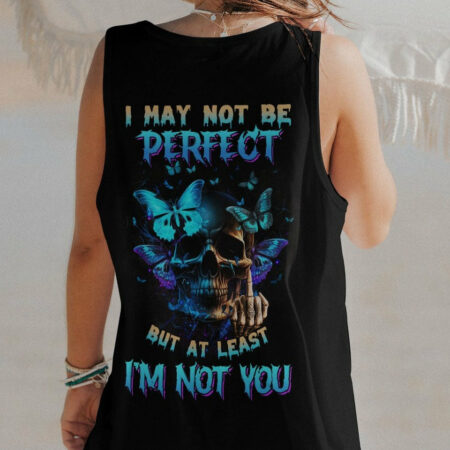 I MAY NOT BE PERFECT BUTTERFLY SKULL ALL OVER PRINT - TLNZ0604234