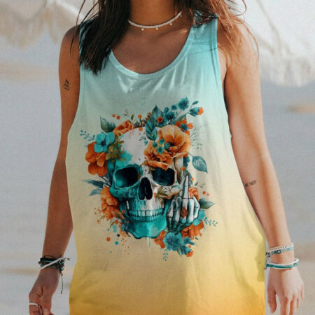 FRESH OUT OF F SKULL FLORALS ALL OVER PRINT - TLTW1104234