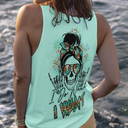 I DO WHAT I WANT MESSY BUN SKULL ALL OVER PRINT - TLTR0804234