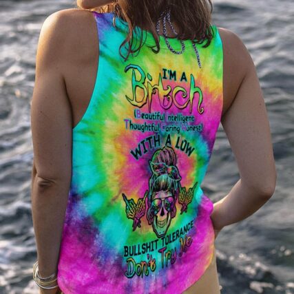 I'M A B DON'T TRY ME TIE DYE SKULL ALL OVER PRINT - TLTW0504233
