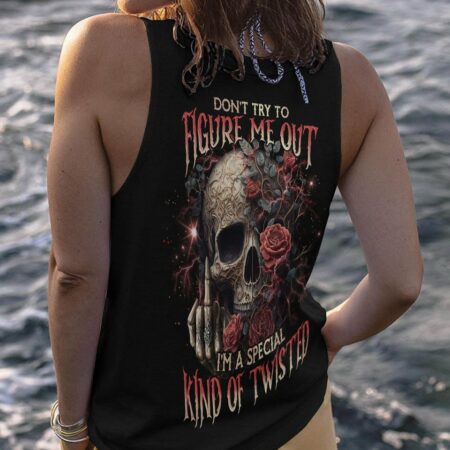 DON'T TRY TO FIGURE ME OUT ROSE SKULL ALL OVER PRINT - TLNO2503231