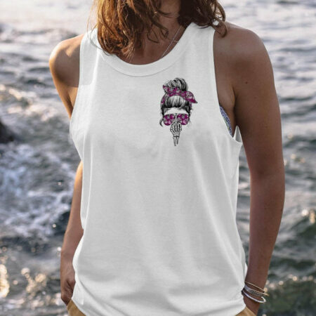 BUCKLE UP BUTTERCUP ROSE SKULL MESSY BUN ALL OVER PRINT - TLNO1804233