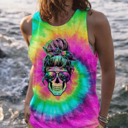 I'M A B DON'T TRY ME TIE DYE SKULL ALL OVER PRINT - TLTW0504233