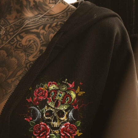 I'M THE F QUEEN DEMON ROSE SKULL ALL OVER PRINT - YHDU1904231