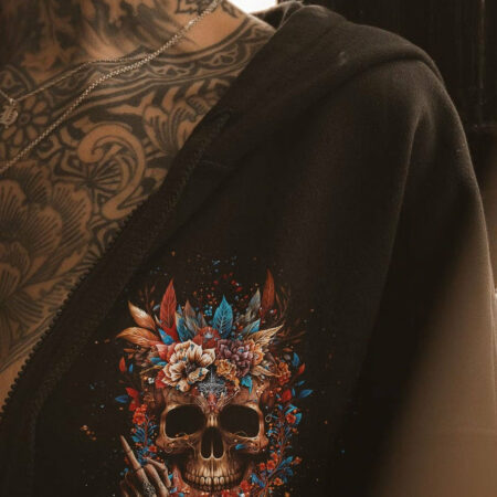 CALL ME A B ONE MORE TIME FLOWER SKULL ALL OVER PRINT - TLNT1704231