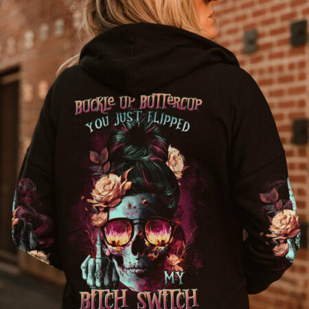 BUCKLE UP BUTTERCUP SKULL ALL OVER PRINT - TLTR1304231
