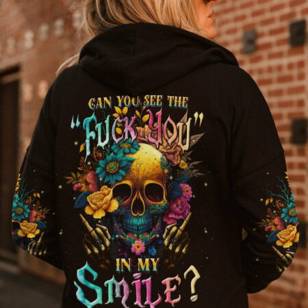 CAN YOU SEE THE F YOU FLOWER SKULL ALL OVER PRINT - TLNT1704233