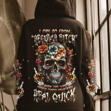 I CAN GO FROM REGULAR B SKULL FLOWER ALL OVER PRINT - TLNT1804232