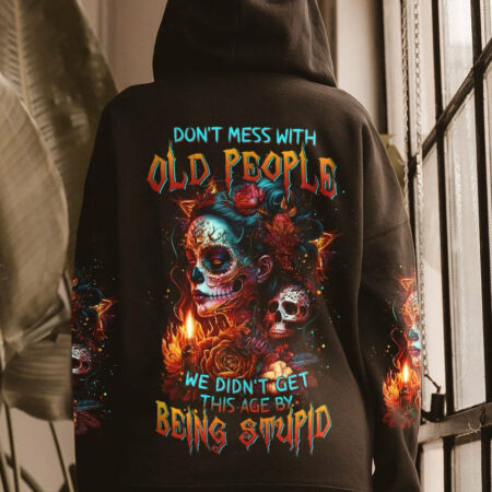 DON'T MESS WITH OLD PEOPLE SUGAR SKULL ALL OVER PRINT - TLTW1404231