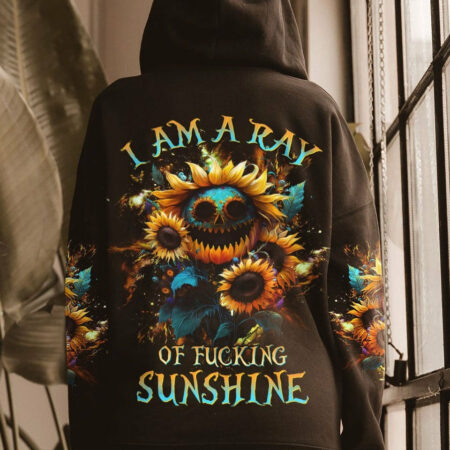 I AM A RAY OF F SUNSHINE SKULL SUNFLOWER ALL OVER PRINT - YHHG1804232
