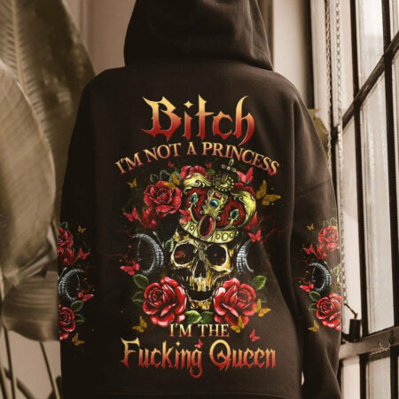 I'M THE F QUEEN DEMON ROSE SKULL ALL OVER PRINT - YHDU1904231