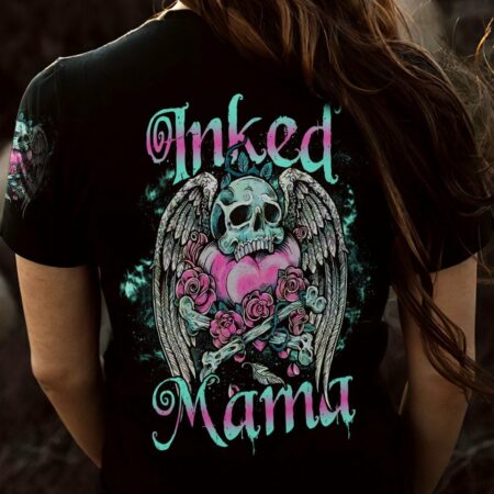 INKED MAMA SKULL WINGS ALL OVER PRINT - TLNO3003231