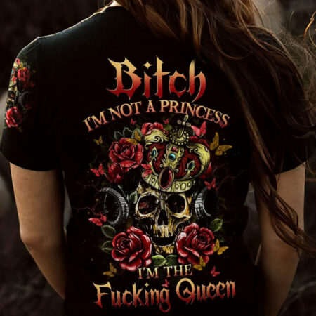 I'M THE F QUEEN DEMON ROSE SKULL ALL OVER PRINT - YHDU1904231