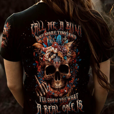 CALL ME A B ONE MORE TIME FLOWER SKULL ALL OVER PRINT - TLNT1704231