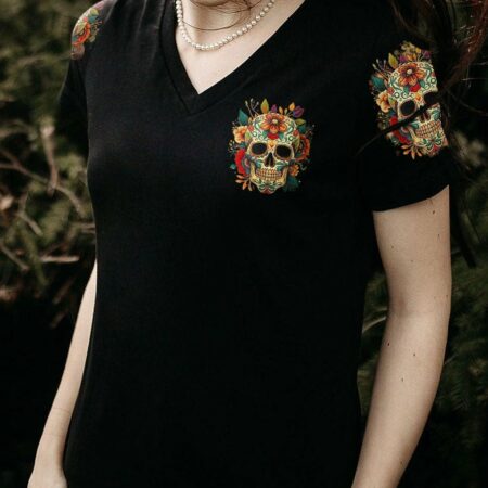 HAVE THE BALLS TO SAY IT SUGAR SKULL FLORAL ALL OVER PRINT - TLTR2504231