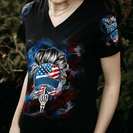 I'M THE WRONG B TO MESS WITH MESSY BUN ALL OVER PRINT - TLTW0804232