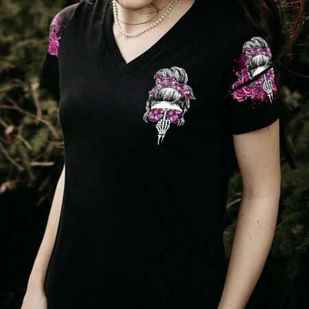I'M A B DON'T TRY ME ROSE MESSY BUN BLACK ALL OVER PRINT - TLNO1104233
