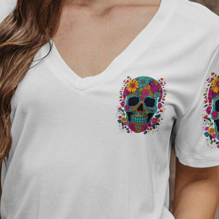 HA HA F YOU FLOWER SKULL ALL OVER PRINT - TLNZ2004233