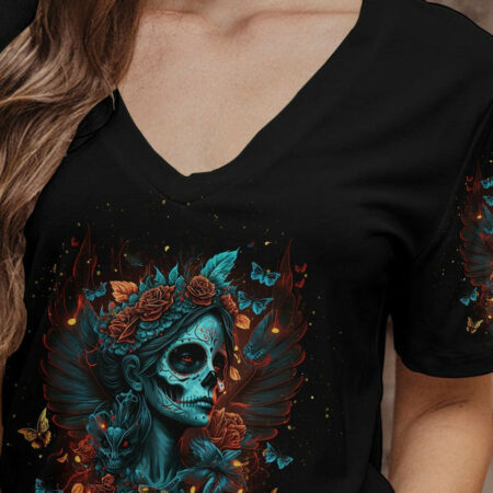 KARMA FAIRY SUGAR SKULL WINGS ALL OVER PRINT - TLNT1104232